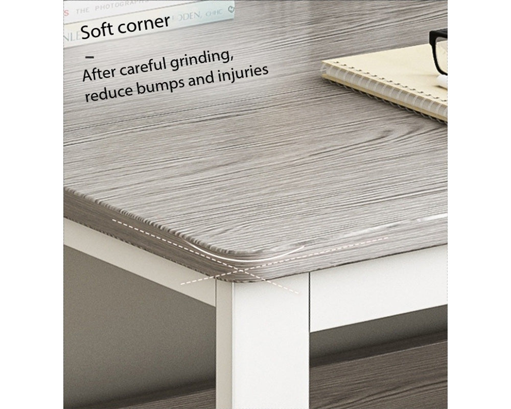 Office Desk with Drawers and Storage Rack – Modern and Versatile