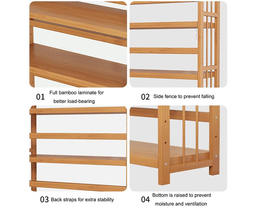 Bookshelf 5 Tier Bookshelf Storage Shelf with Metal Frame