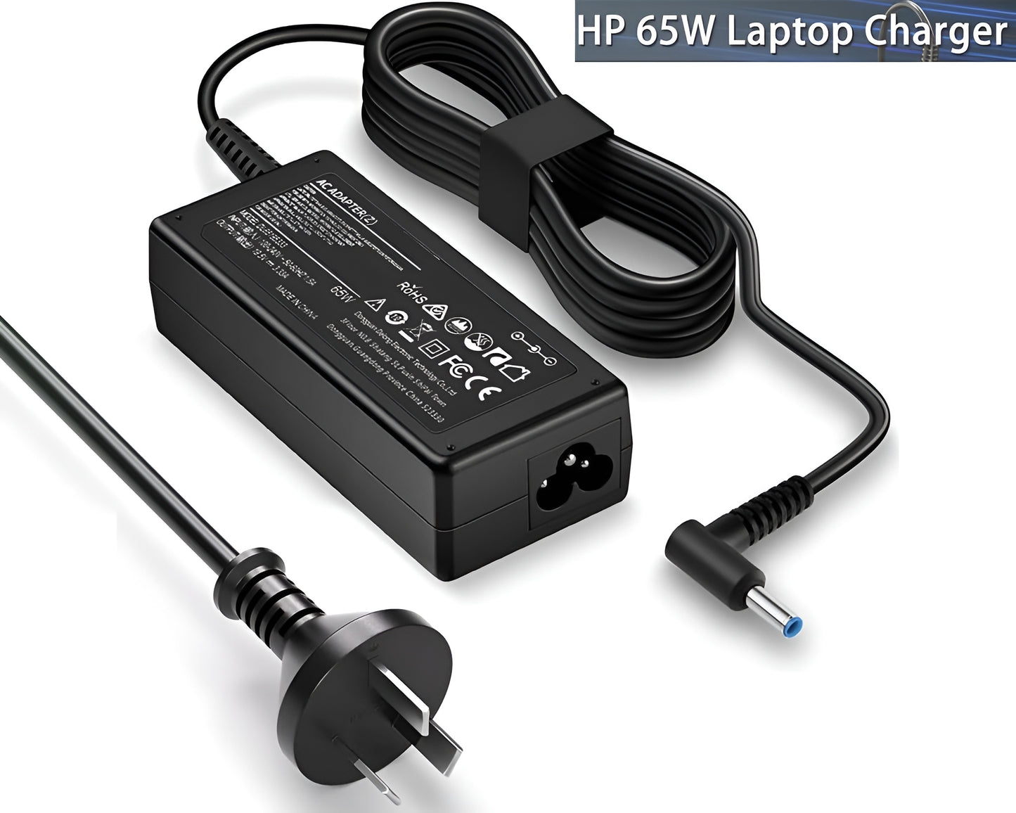 HP Laptop Charger 65W 45W Smart Blue Tip Power Adapter