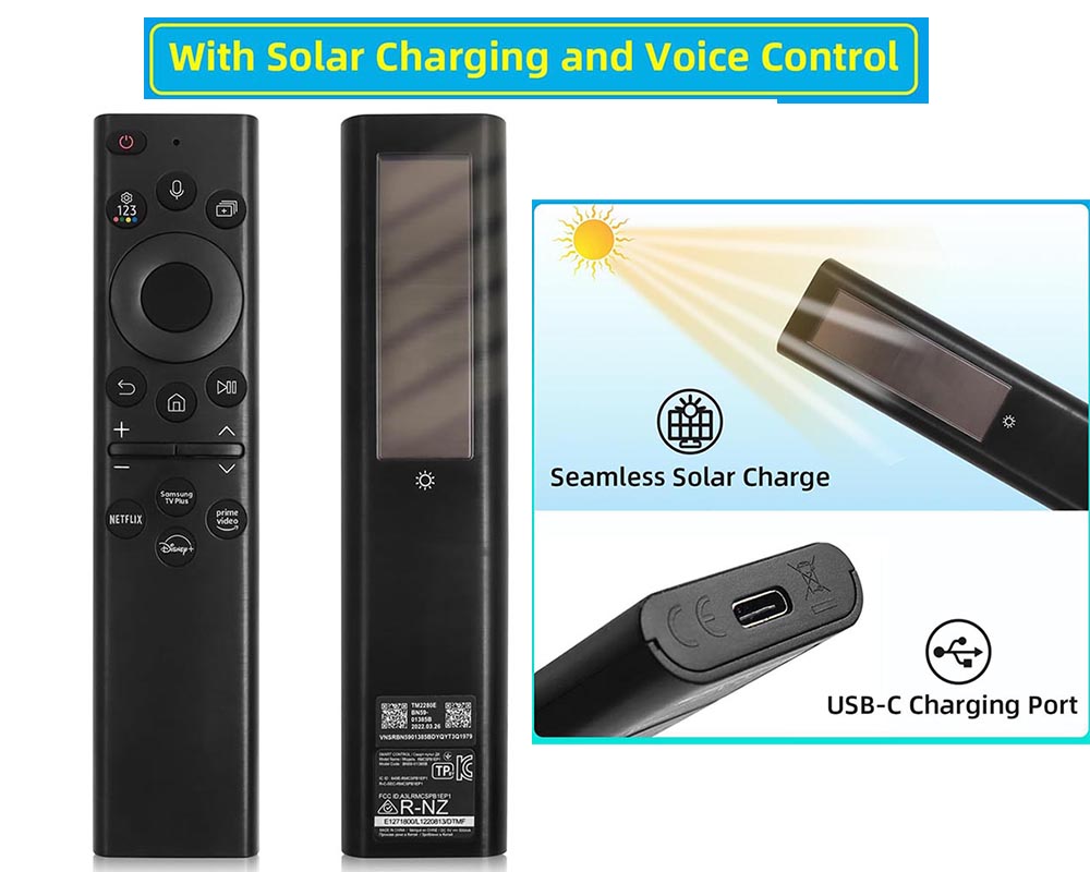 Replacement Samsung TV Remote Solar Powered with voice Control