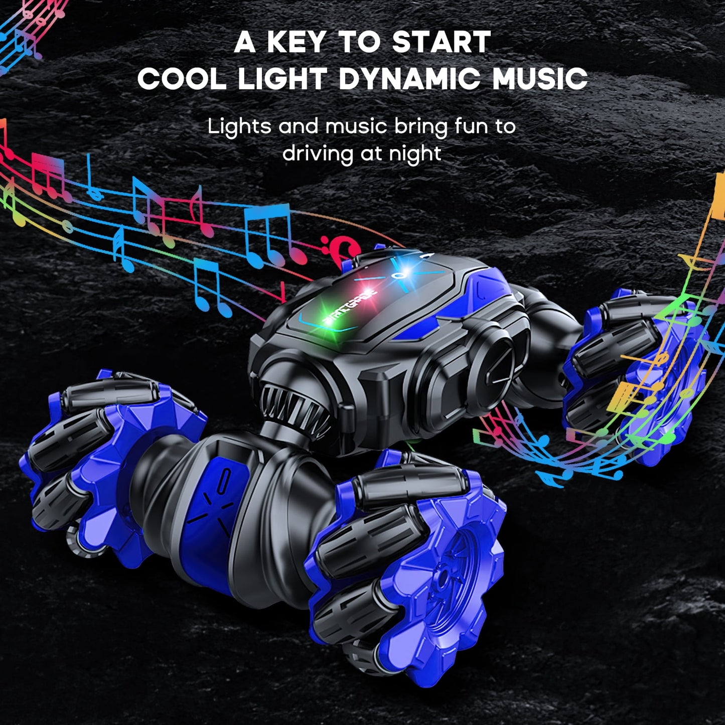 4WD Gesture Control RC Car – 360° Stunt Remote Control Car with Lights & Music