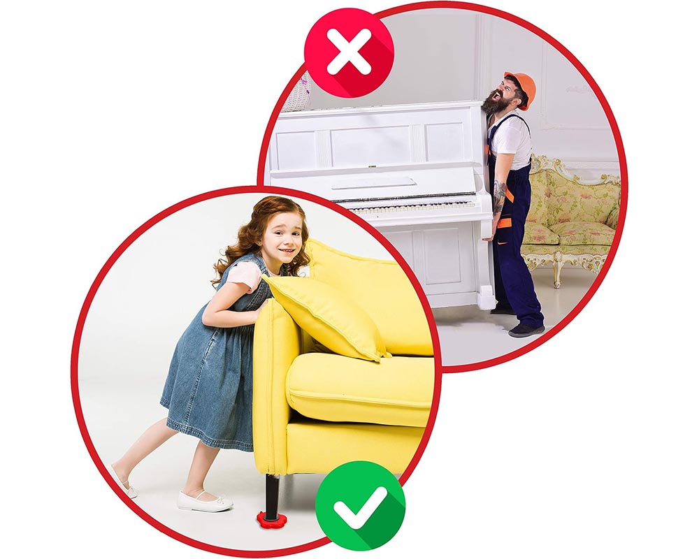 Heavy Duty Furniture Lifter with Sliders 5-Piece Set for Effortless Moving