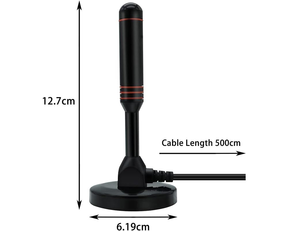 Digital TV Antenna DVB-T2 – Portable Indoor/Outdoor HDTV Antenna with Magnetic Base and 16.4ft Cable