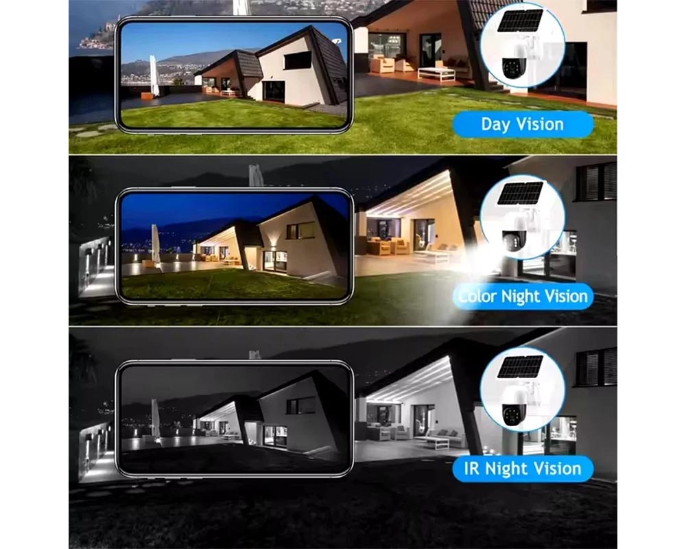 8MP PTZ Solar-Powered Smart Camera – 360° Rotation, Night Vision, Motion Detection 8MP Camera