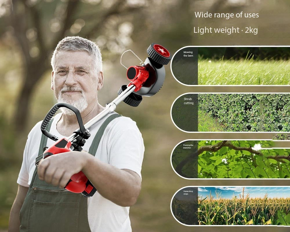 Rechargeable Grass Mower – High Power, Ultra Fast Rechargeable, Adjustable, Electric Lawn Mower for Lawn, Fields, Weeds, Agriculture, Home Use