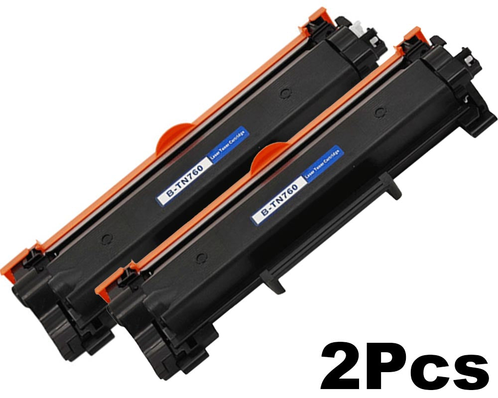 Compatible Toner Cartridge Replacement for Brother TN760 TN-760 TN-730 MFC-L2710DW HL-L2395DW MFC-L2750DW DCP-L2550DW L2370DW L2390DW Printer Ink (Black,2-Pack)