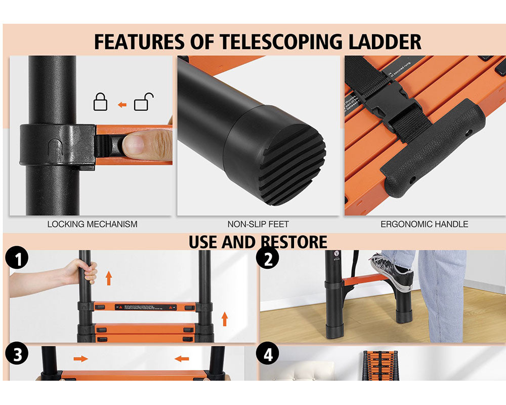 Telescopic Ladder 5m Aluminium Telescoping