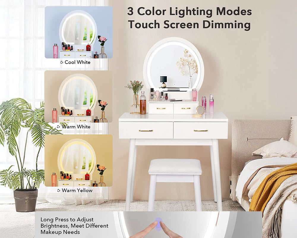 Dressing Table With LED Mirror