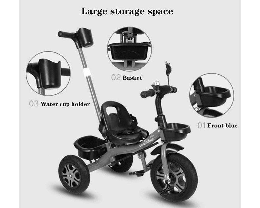 Kids Trike - Adjustable Kids Bike with Parent Steering (Blue)