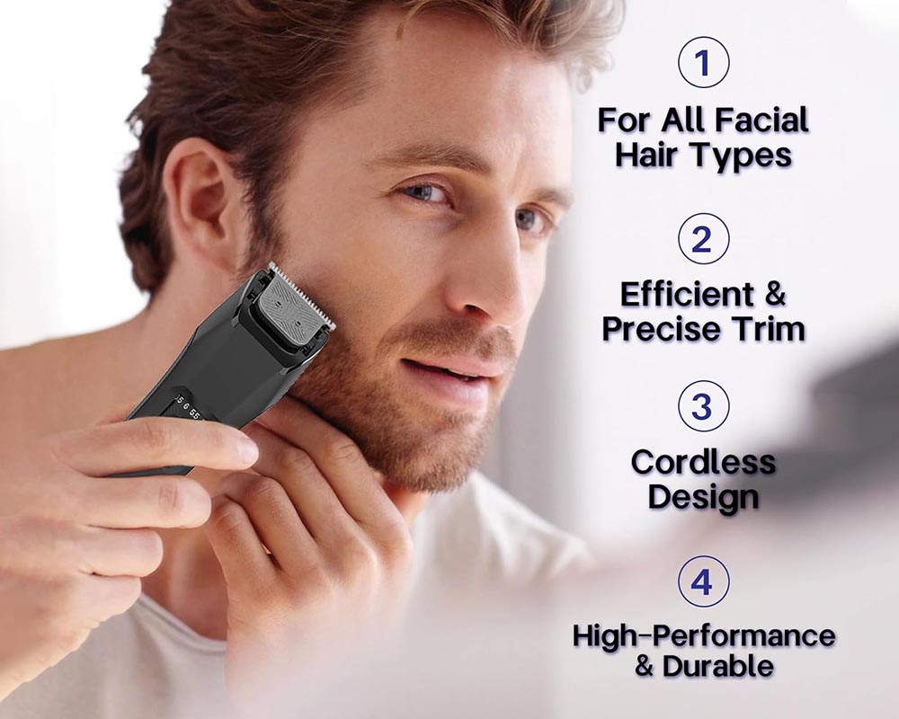 Men's Beard Trimmer, 20 Length Adjustable Blade Wheel