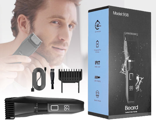 Men's Beard Trimmer, 20 Length Adjustable Blade Wheel