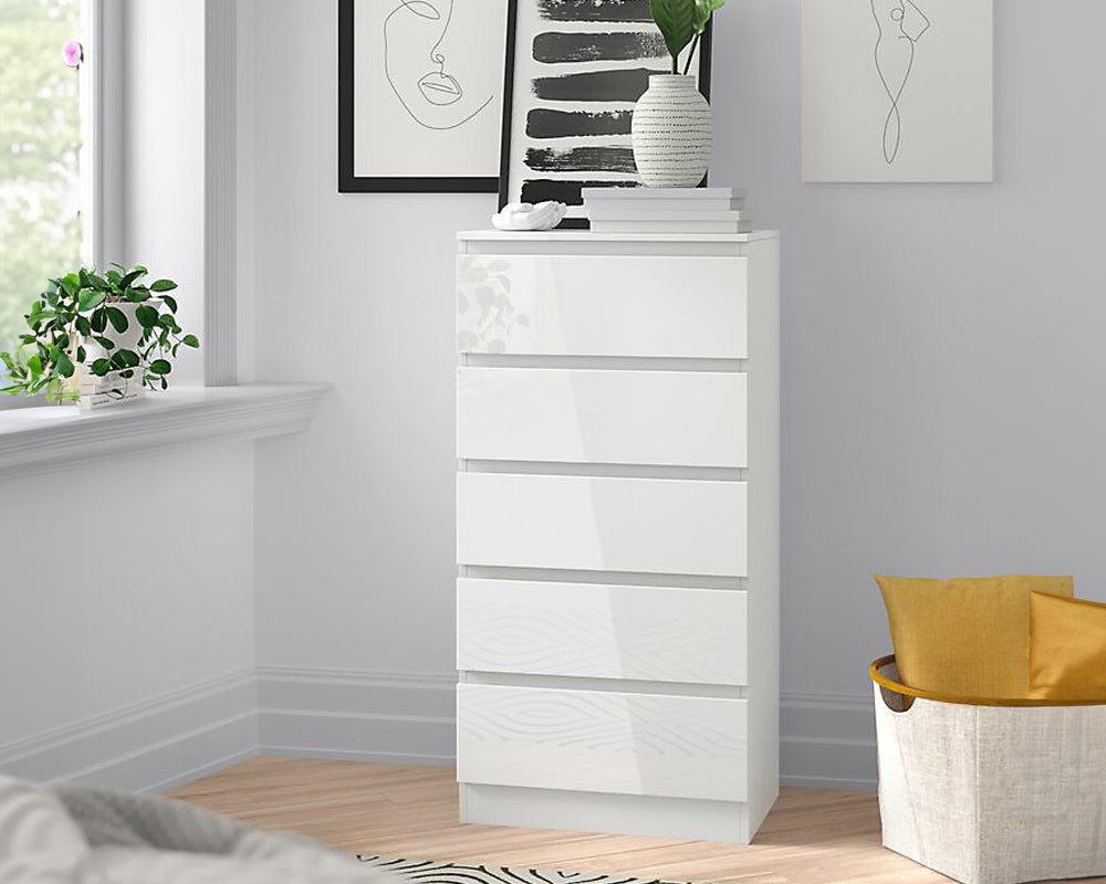 Tallboy Dresser 5 Chest Of Drawers Storage Cabinet