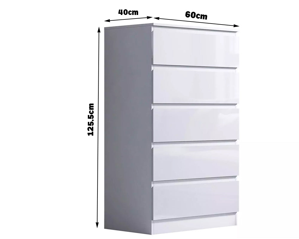 Tallboy Dresser 5 Chest Of Drawers Storage Cabinet