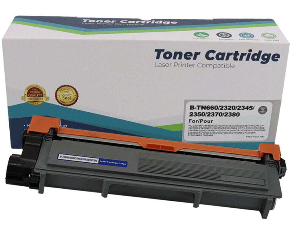 Toner Cartridge Compatible for Brother TN660 TN630 2Pack