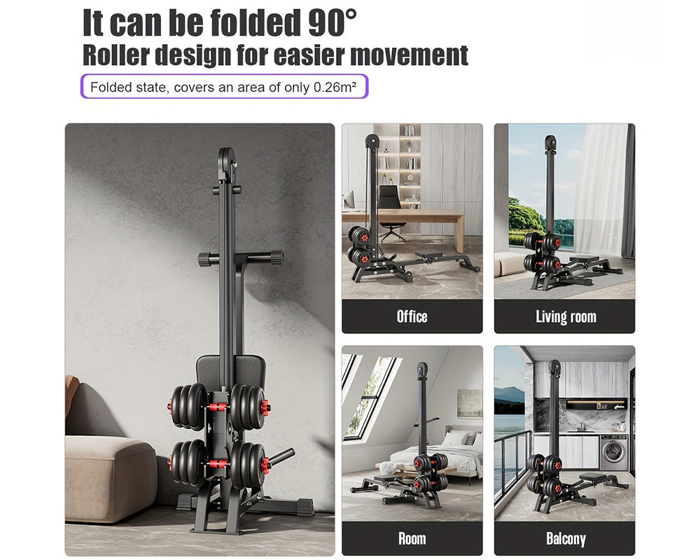 Multifunctional Folding Resistance Rowing Machine Compact 2 in 1 Portable Home Exercise Equipment