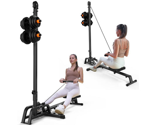 Multifunctional Folding Resistance Rowing Machine Compact 2 in 1 Portable Home Exercise Equipment