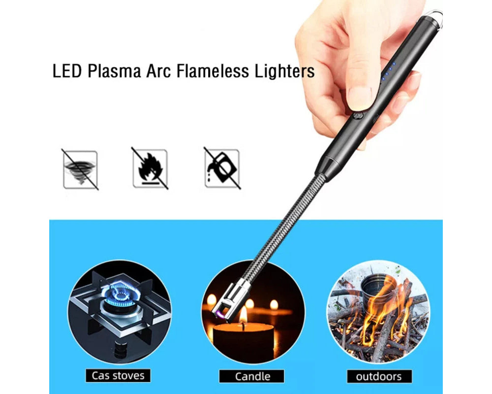 Electric Lighter Rechargeable Windproof, Flameless Plasma Lighter for Kitchen, Camping