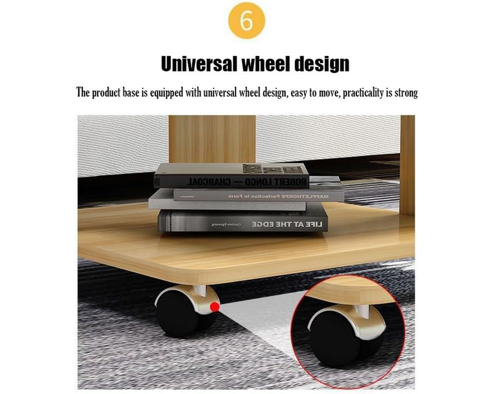 Coffee Table with Storage – 3-Tier Coffee Table with Wheels & Tempered Glass Top (White)