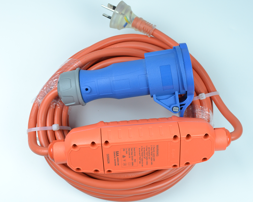 Camping Lead 16A Heavy Duty 10m Inline RCD Extension Cable