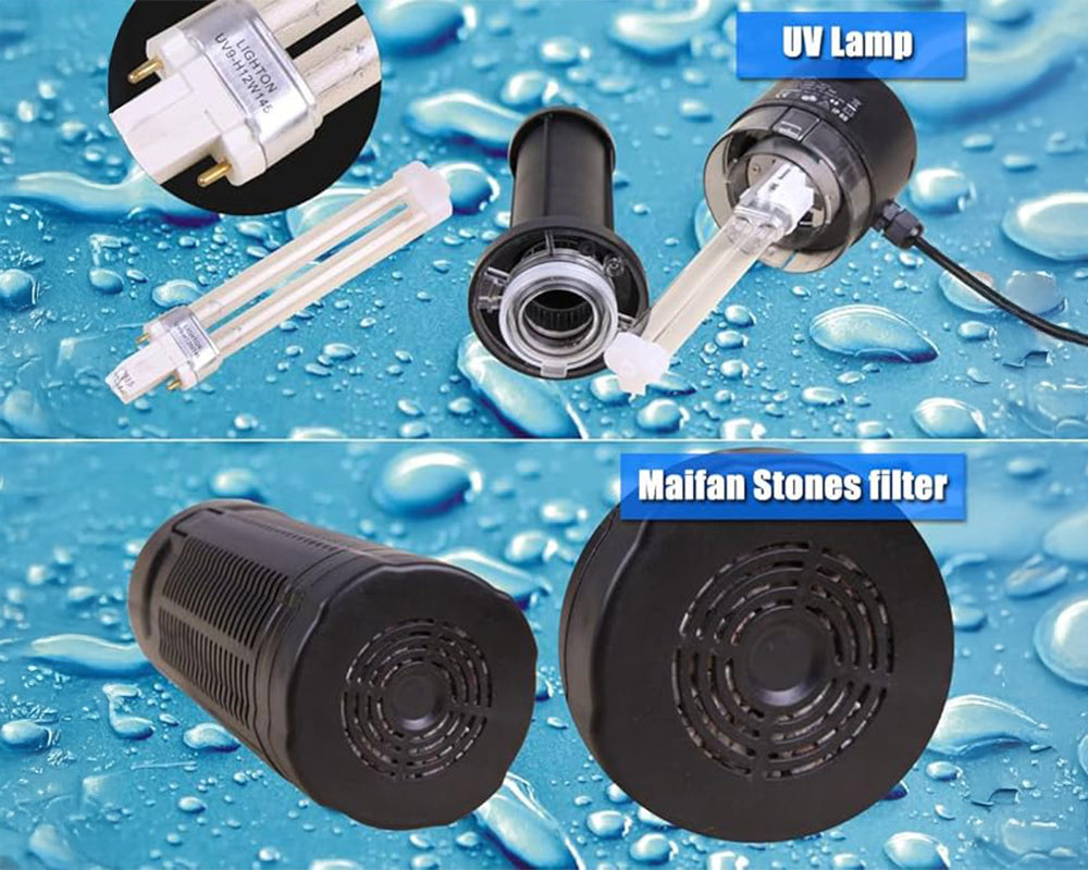 All in One Pond Pump Filter with Fountain & UV Sterilizer for Crystal Clear Water