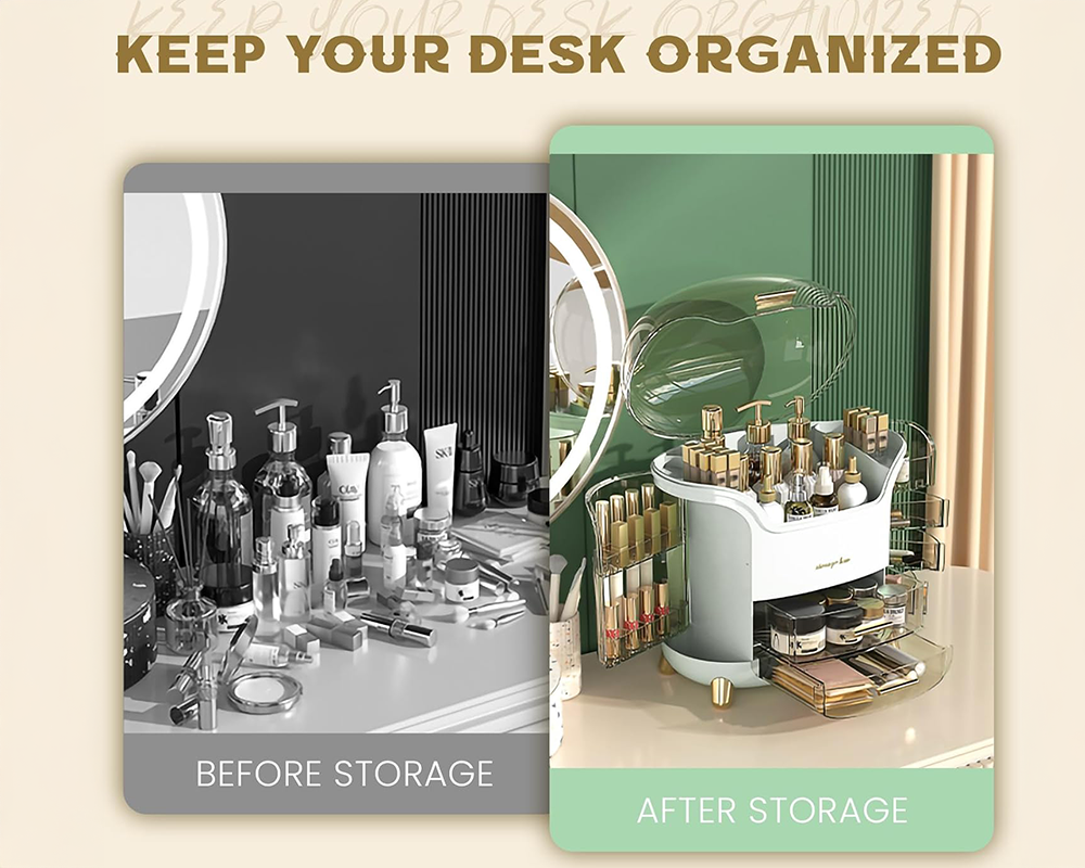 MakeUp Case Makeup Box Dustproof Cosmetic Storage Box Organiser