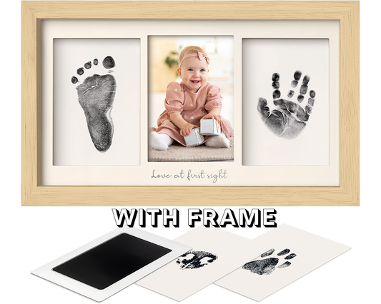 Baby Hand and Footprint Kit – No Mess Ink Pad, Baby Keepsake Frame, Safe & Easy for Newborns and Toddlers