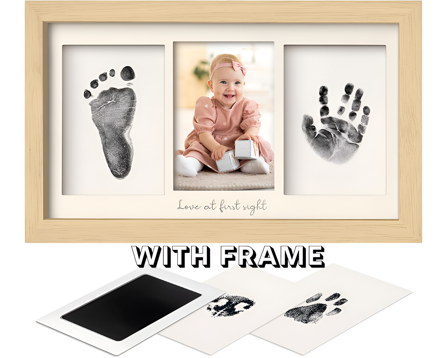 Hand and Footprint Kit – No Mess Ink Pad, Keepsake Frame, Safe & Easy for and Little Ones