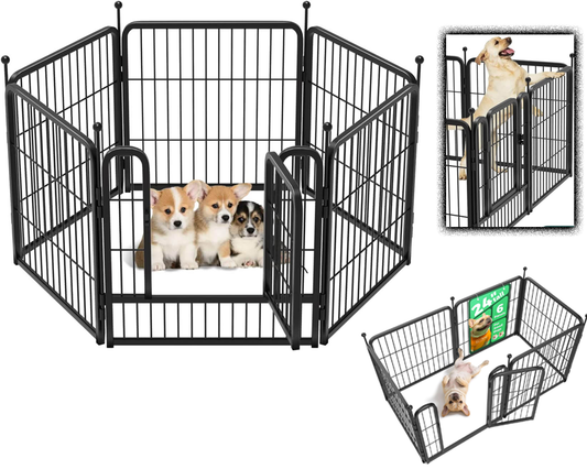 Dog Playpen Outdoor 80x100cm – 6 Panel Dog Playpen Outdoor Fence Kit