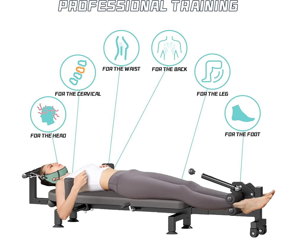 Full Body Traction Bed Portable Cervical and Lumbar Traction Table