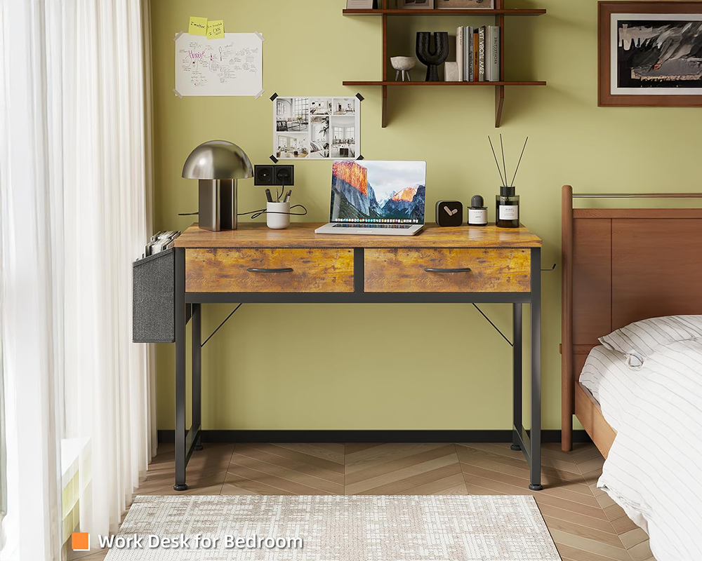Computer Desk with Fabric Drawers