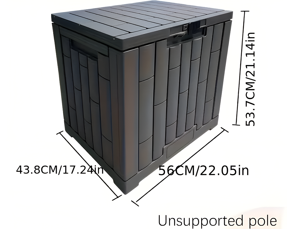 Outdoor Storage Box with Lockable Lid – Heavy-Duty Modern Gray Deck Box