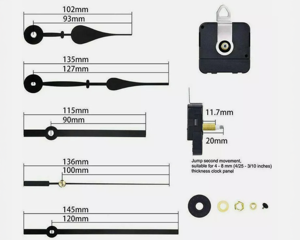 Silent Quartz Clock Mechanism Movement – DIY Wall Clock Motor Replacement with Hands