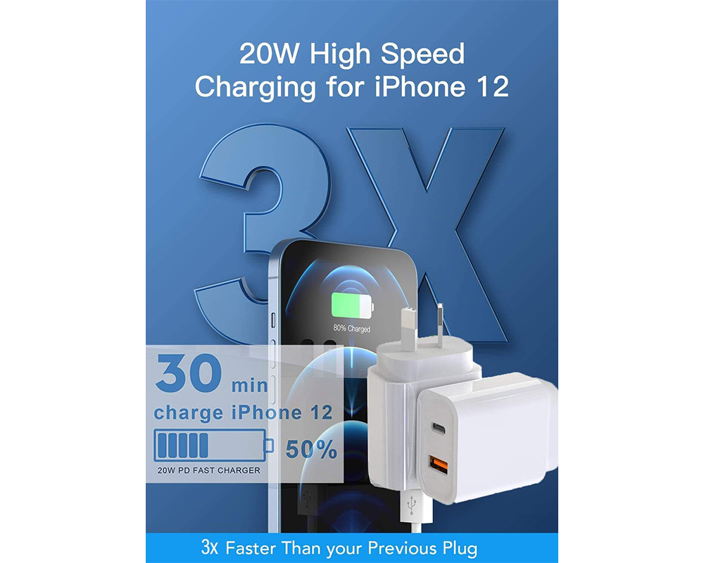 iPhone Wall Charger 20W – Super Fast iPhone Wall Charger AU Plug USB-C