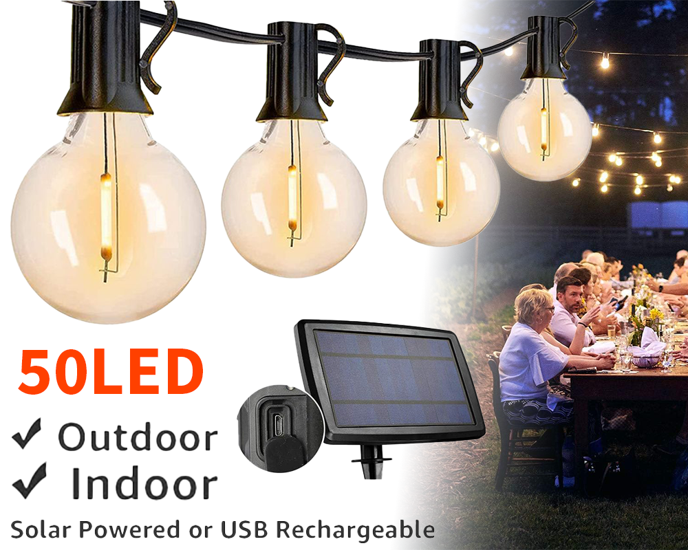 Festoon Solar Chain Lights Outdoor 15M LED Kit