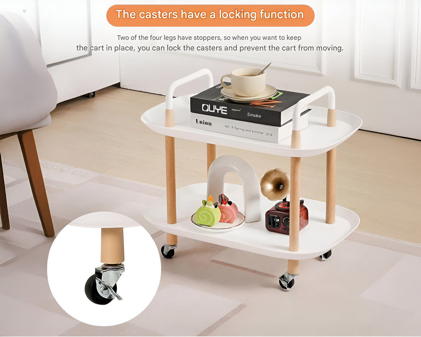 Utility Rolling Cart White 2 Tier Utility Rolling Cart Organizer