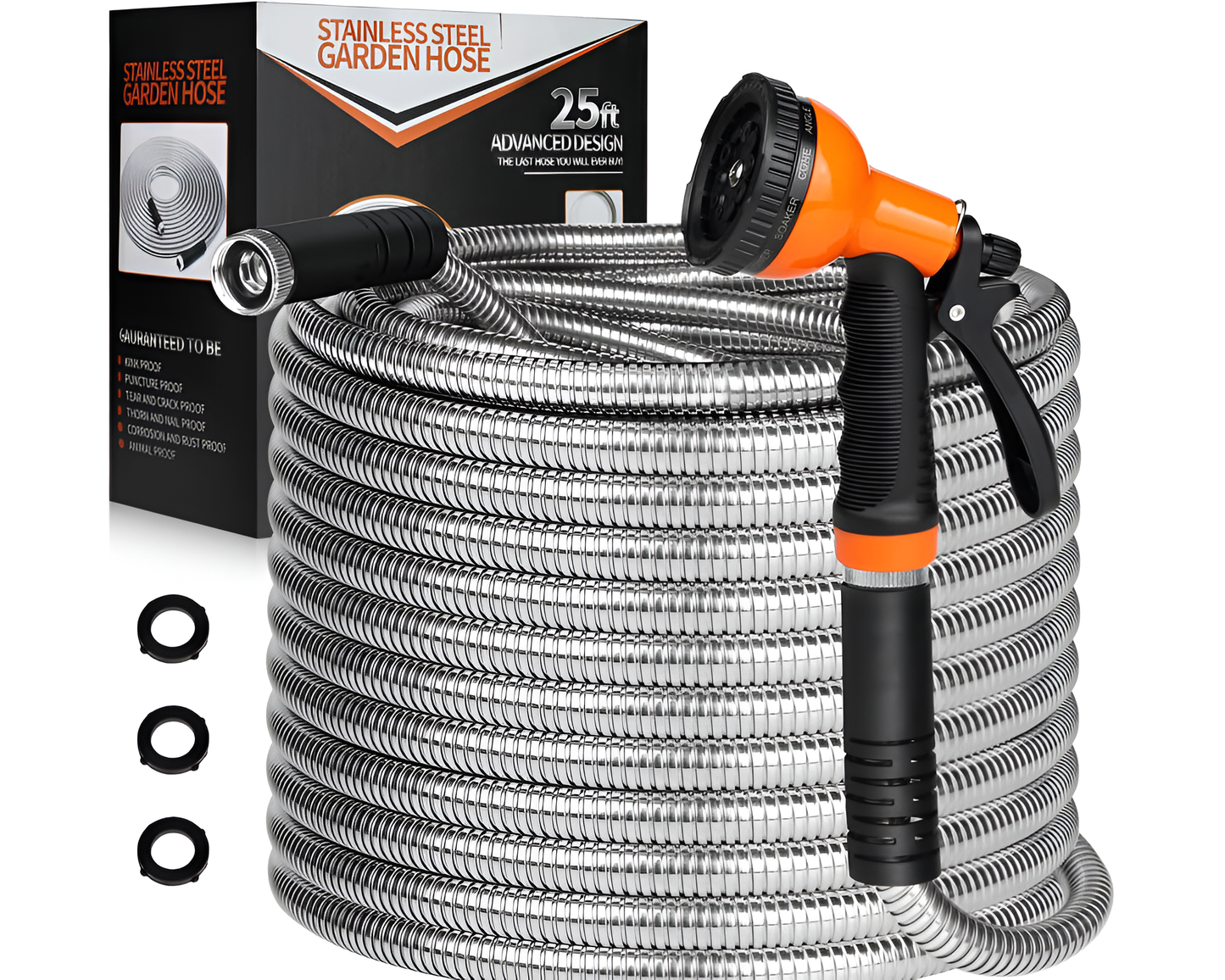 Garden Hose Outdoor 100ft Flexible Metal Garden Hose Stainless Steel