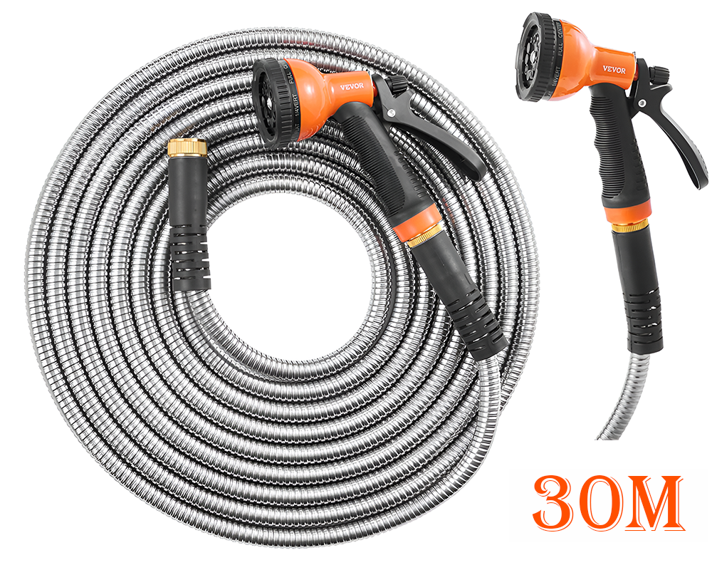 Garden Hose Outdoor 100ft Flexible Metal Garden Hose Stainless Steel