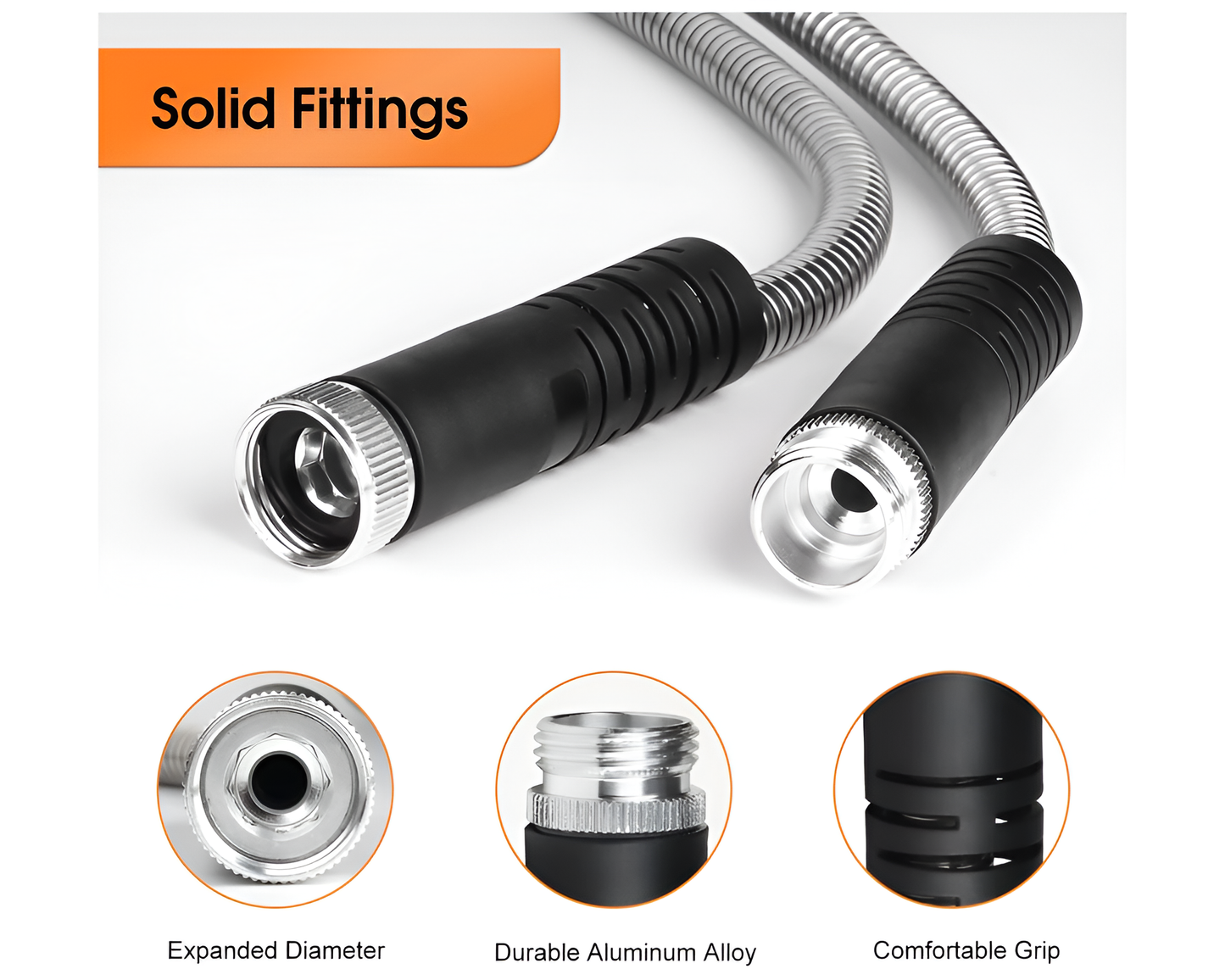 Garden Hose Outdoor 22M Flexible Metal Garden Hose Stainless Steel