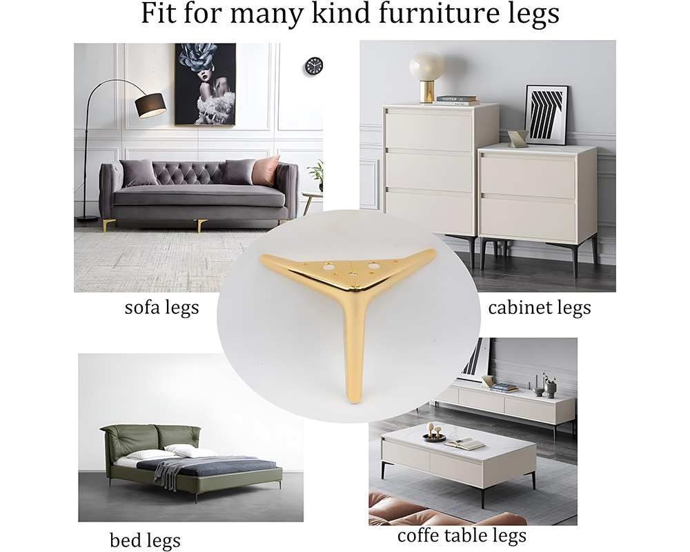 4Pcs Gold Metal Table Legs – 15cm Adjustable Furniture Legs Heavy Duty for Chairs, Dressers & Coffee Tables