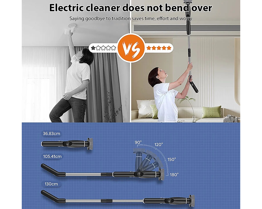Cordless Scrubber 8 in 1 Electric Spin Scrubber IPX7 Waterproof Cleaning Brush