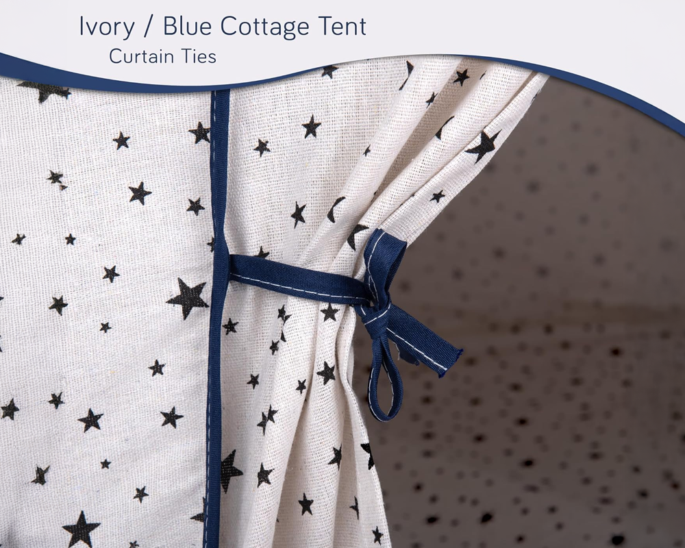 Cottage Style Play Tent – Cozy Indoor Playhouse with Windows and Curtains