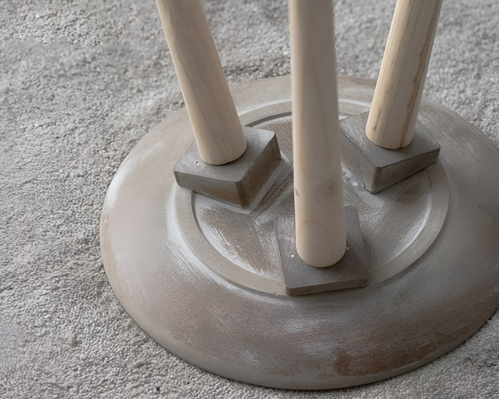 Moroccan Carved Style Round Side Table-grey