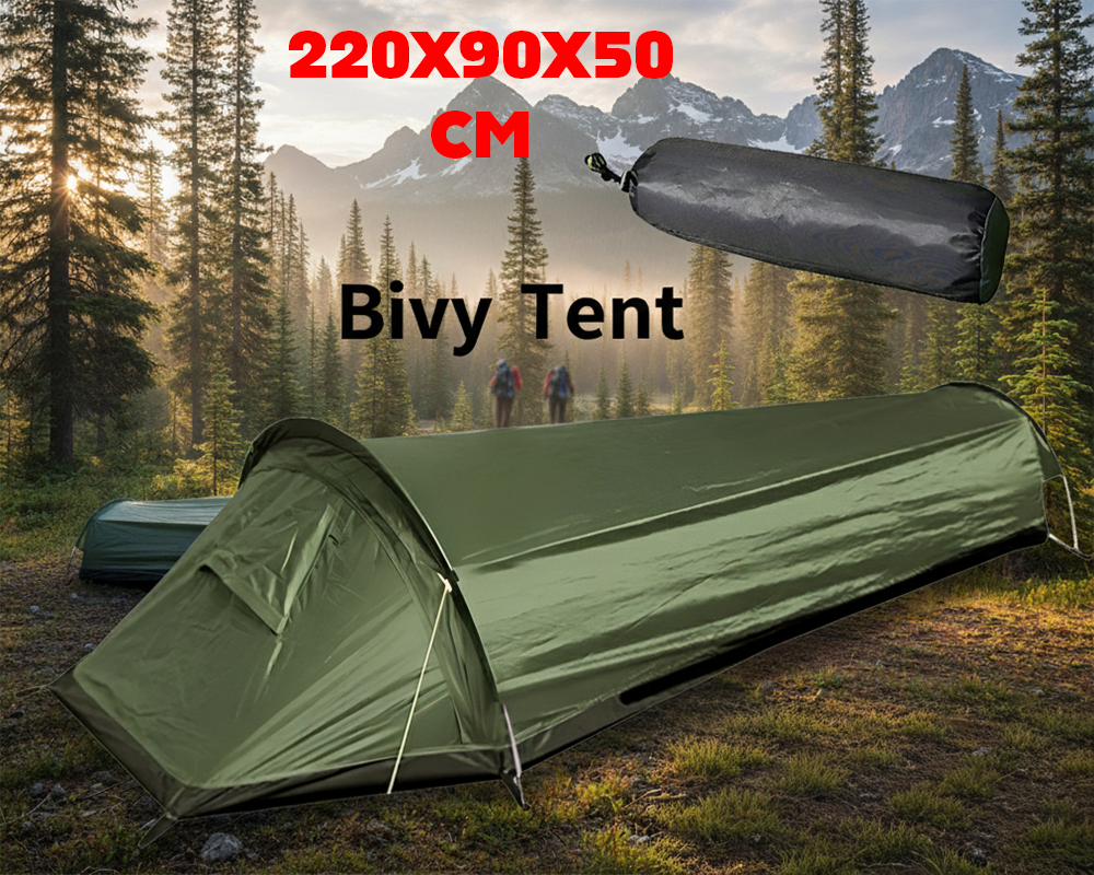 Ultralight Bivy Camping Tent Waterproof Sleeping Bag Travel Backpack Single Tent
