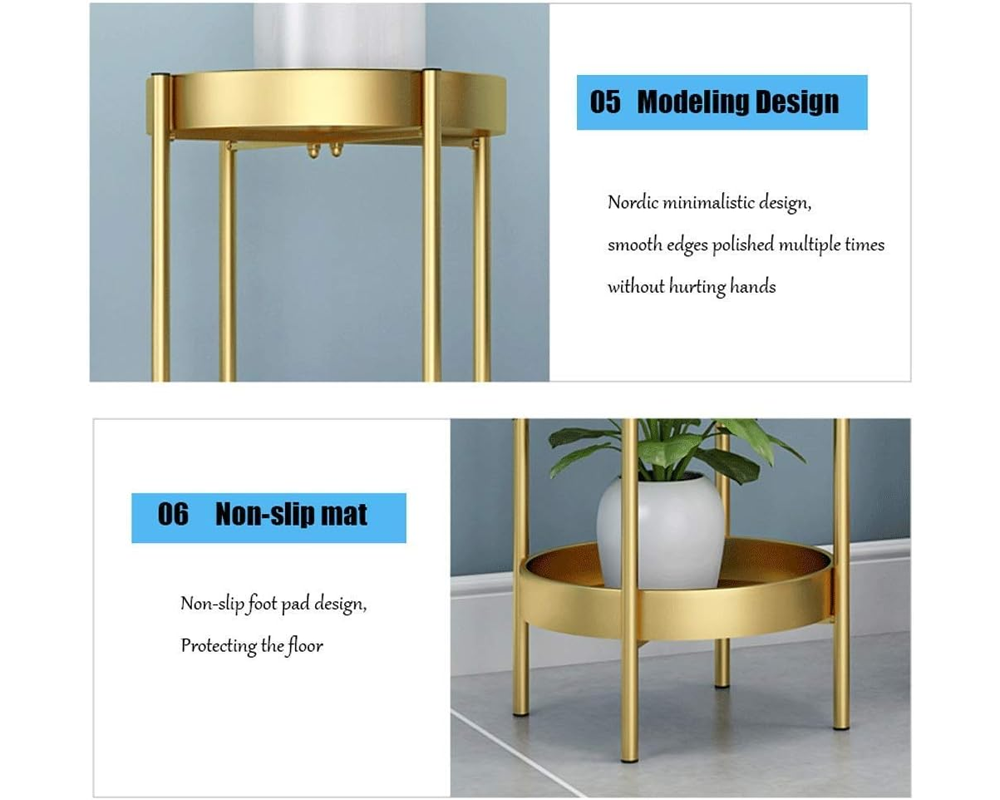 2 Tier Tall Metal Flower Plants Pot Holder