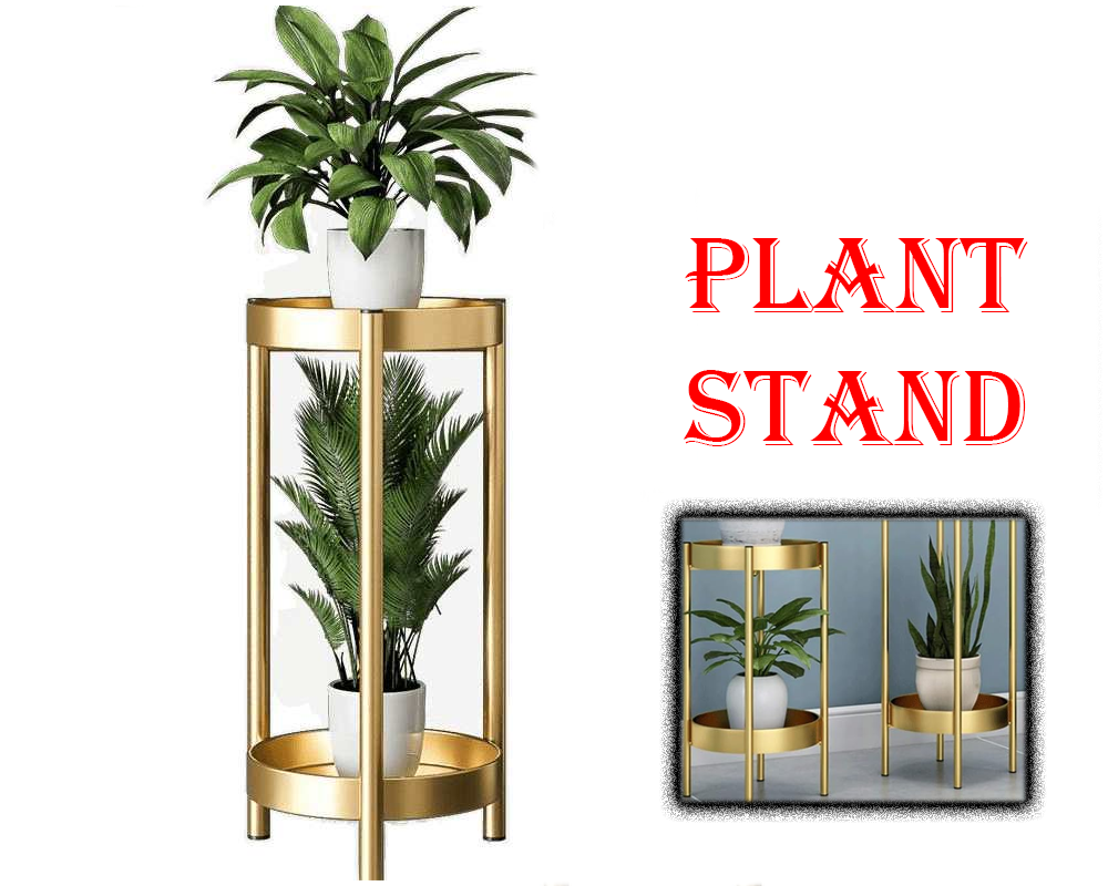 2 Tier Tall Metal Flower Plants Pot Holder
