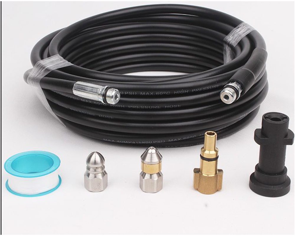 20M High Pressure Washer Hose Pipe Sewer Drain Cleaning Cleaner Kit