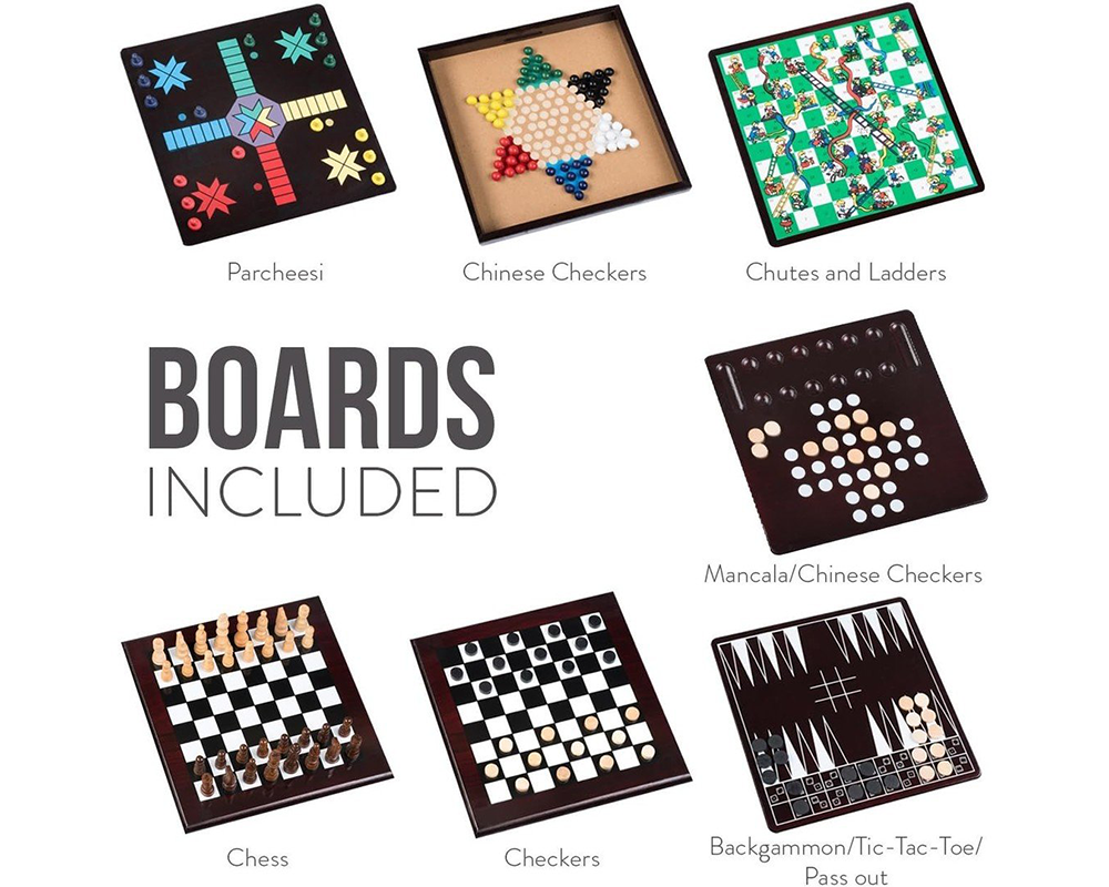 10 In Chess Board Games Slide Out Checkers House Unit Set Contemporary Chess