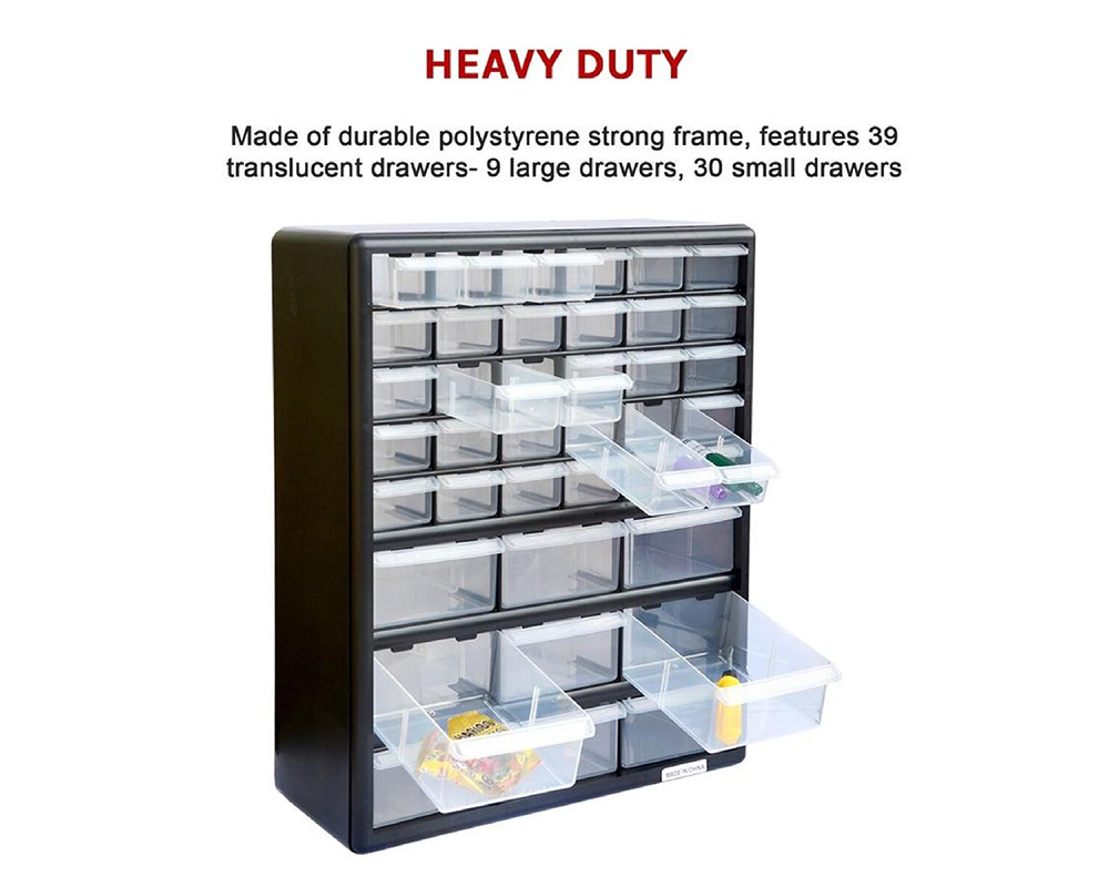 30+9 Compartment Storage Cabinet Adjustable Box Organiser Lego Tool