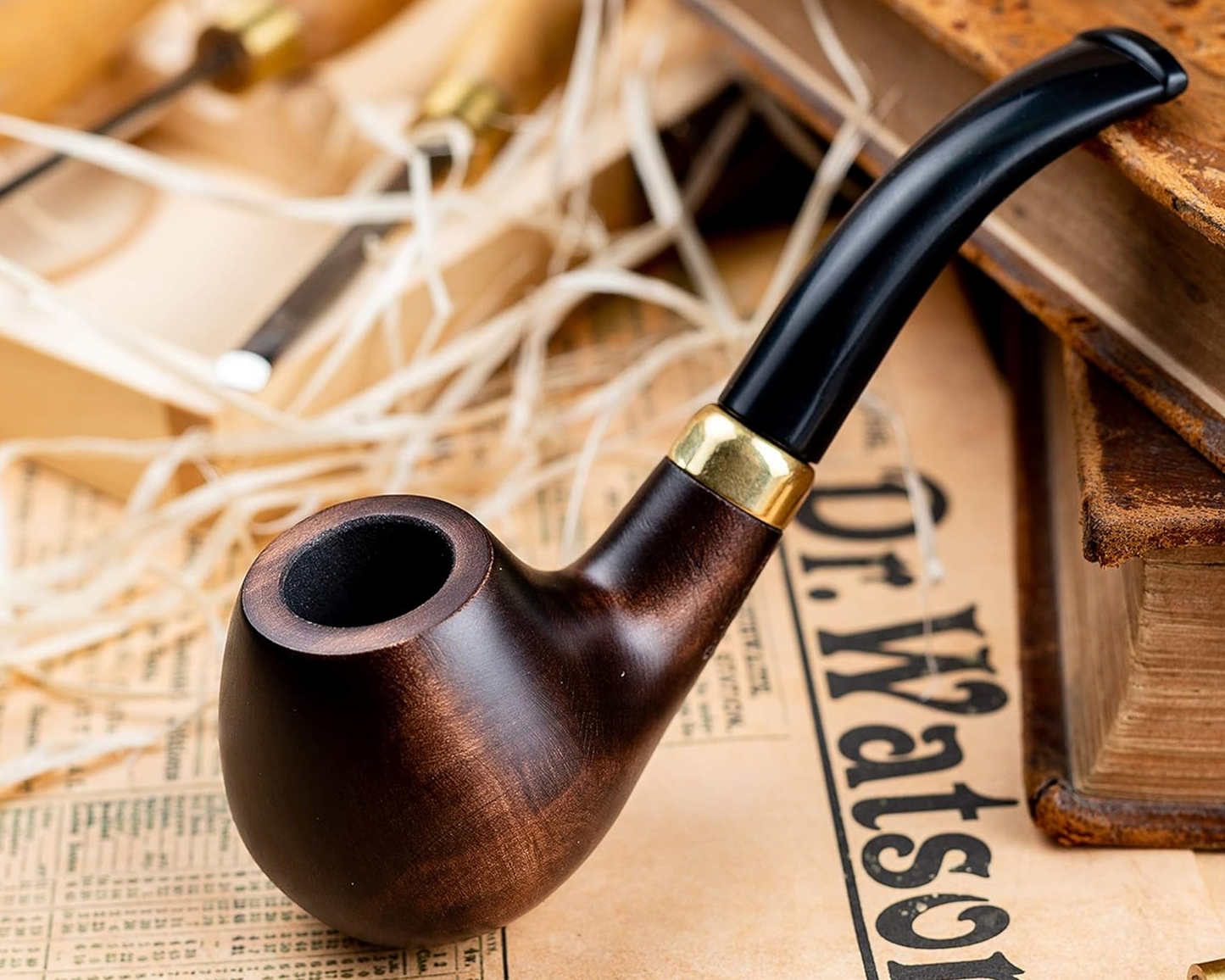 Handmade Wooden Tobacco Pipe Tobacco Pipe Ebony Smoking Pipe