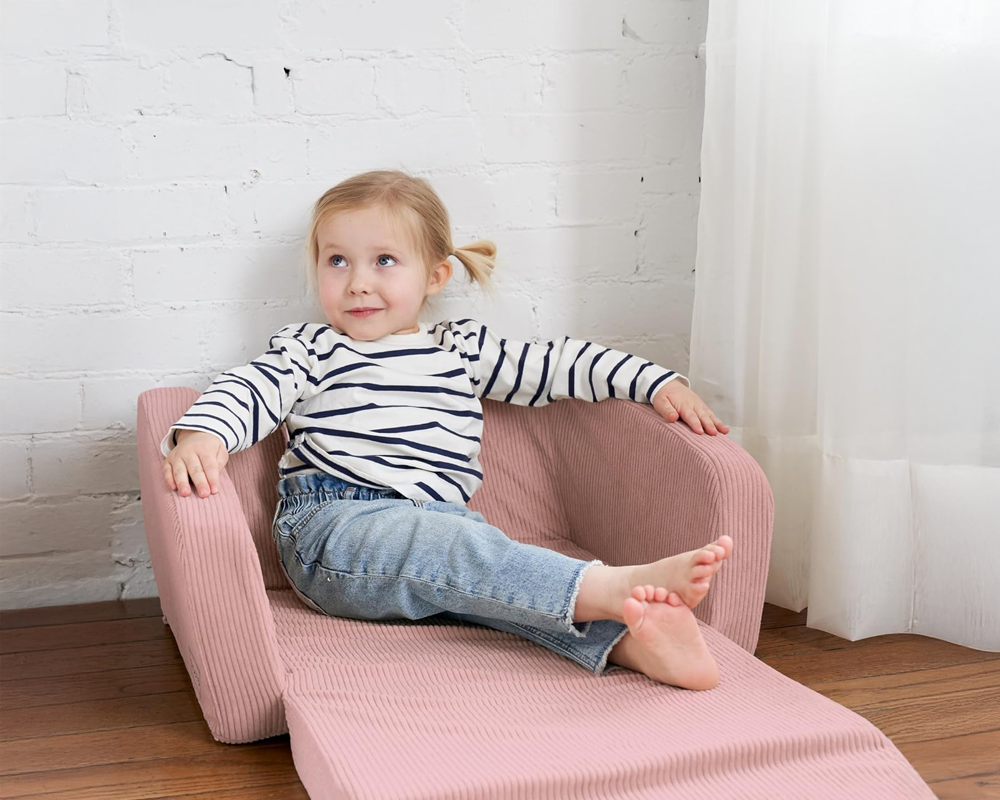 Convertible 2 in 1 Chair Pink Fold Out Lounge Sofa Bed